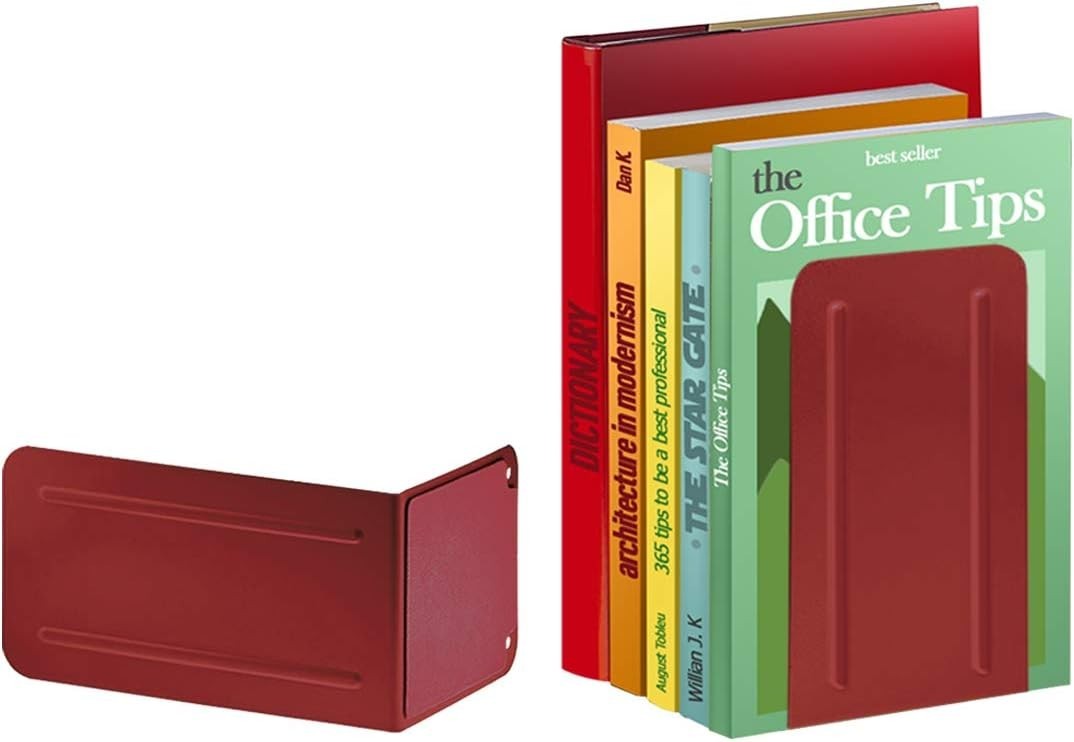 Compact Heavy-Duty Book Ends with Non-Slip Base, Perfect for Home & Office