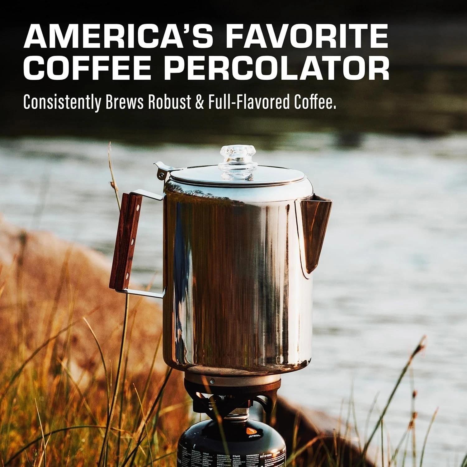 Percolator Coffee Pot — NO Aluminum or Plastic [9 cup]