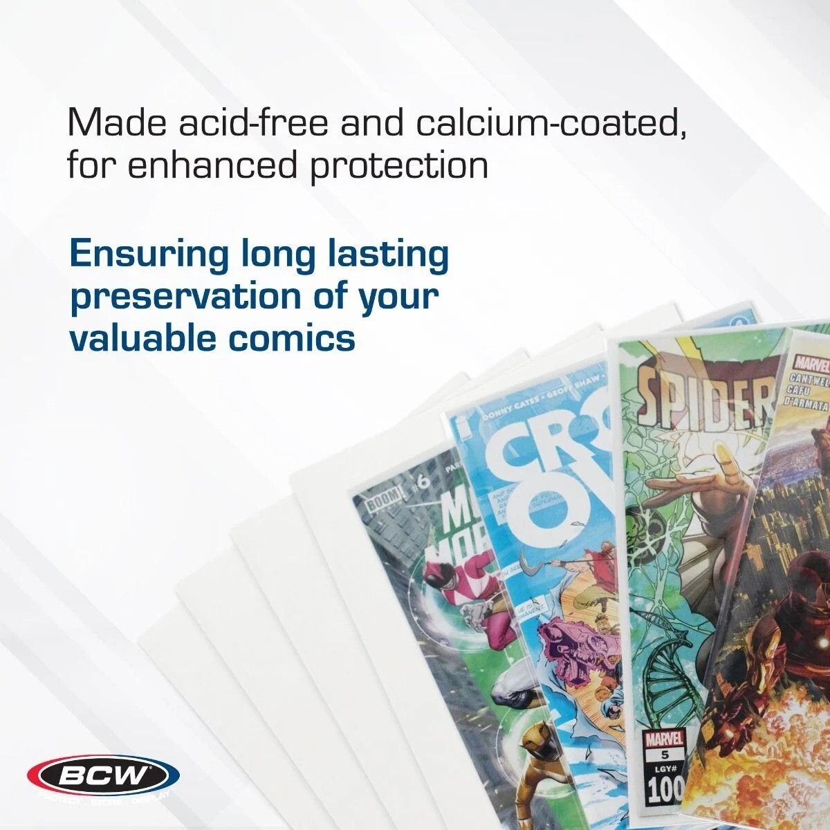 100 BCW Current / Modern Comic Book Bags Sleeves + Acid Free Back Boards New