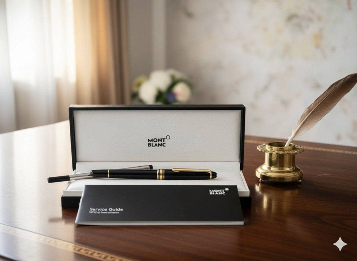 Montblanc Meisterstück 163P Rollerball Pen Black Gold Trim New w/ Box