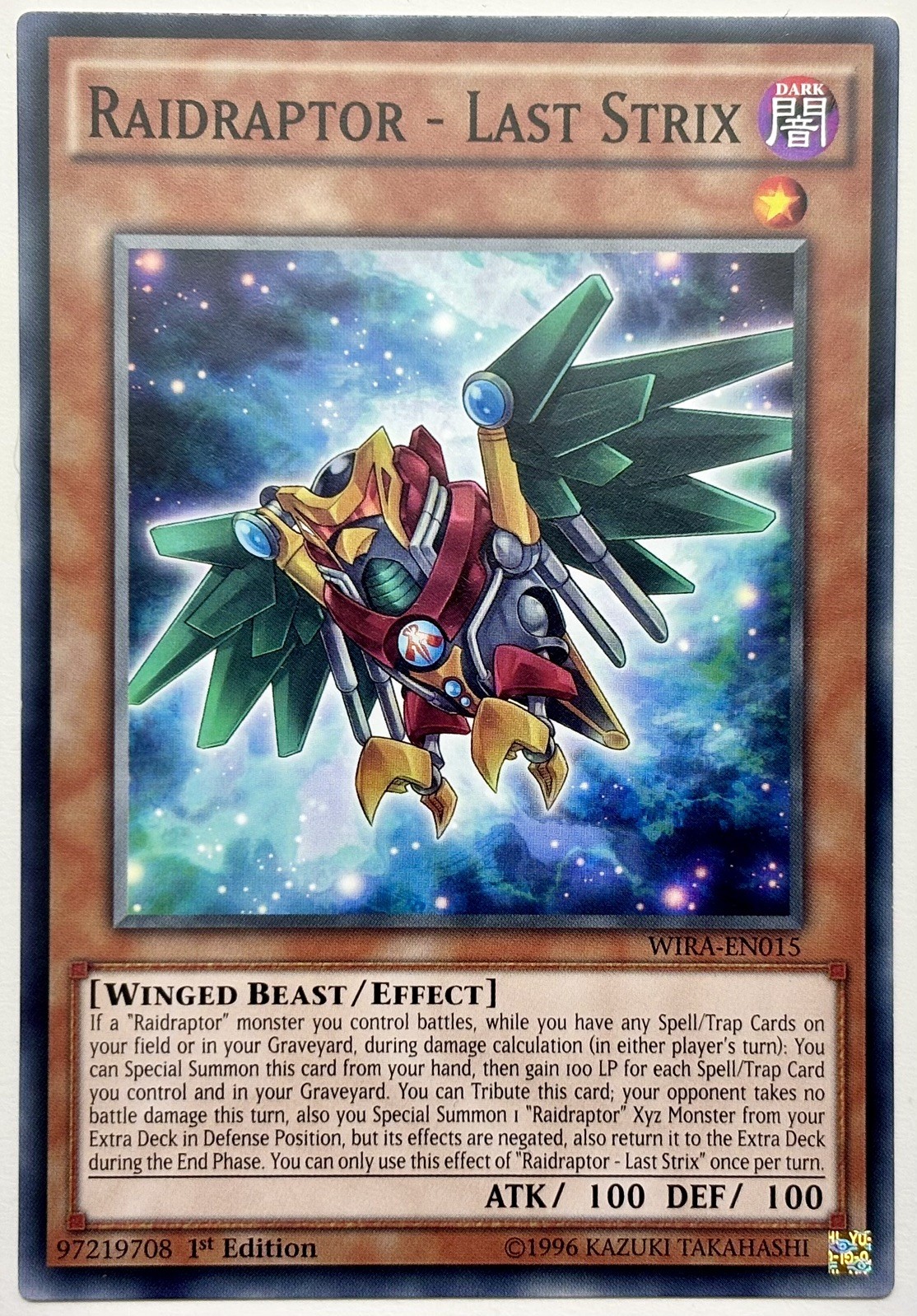 WIRA-EN015 Raidraptor – Last Strix – Common 1st Edition Lightly Played YuGiOh