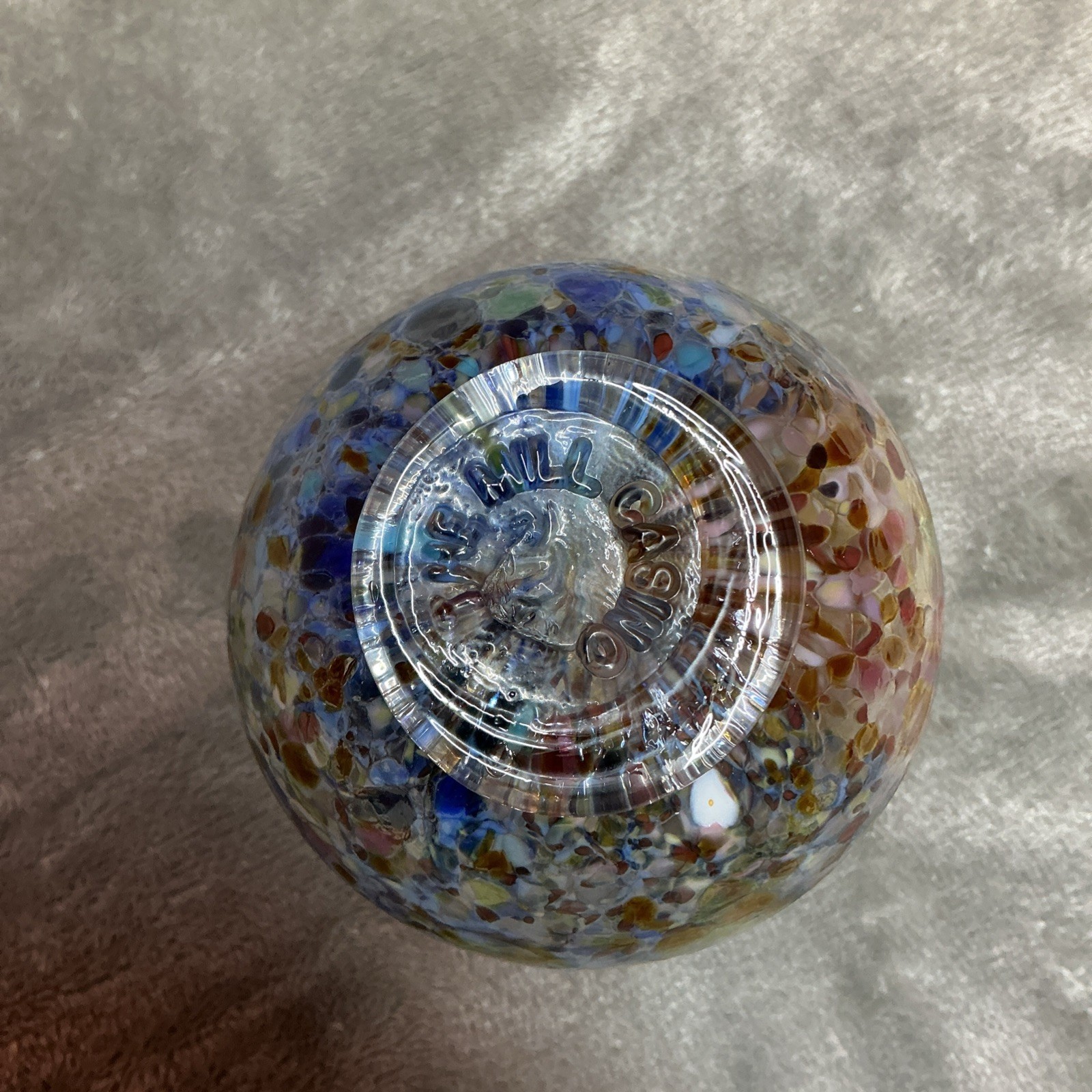 Hand Blown Glass Ball Float From The Mill Casino Oregon Blue multi color Beach