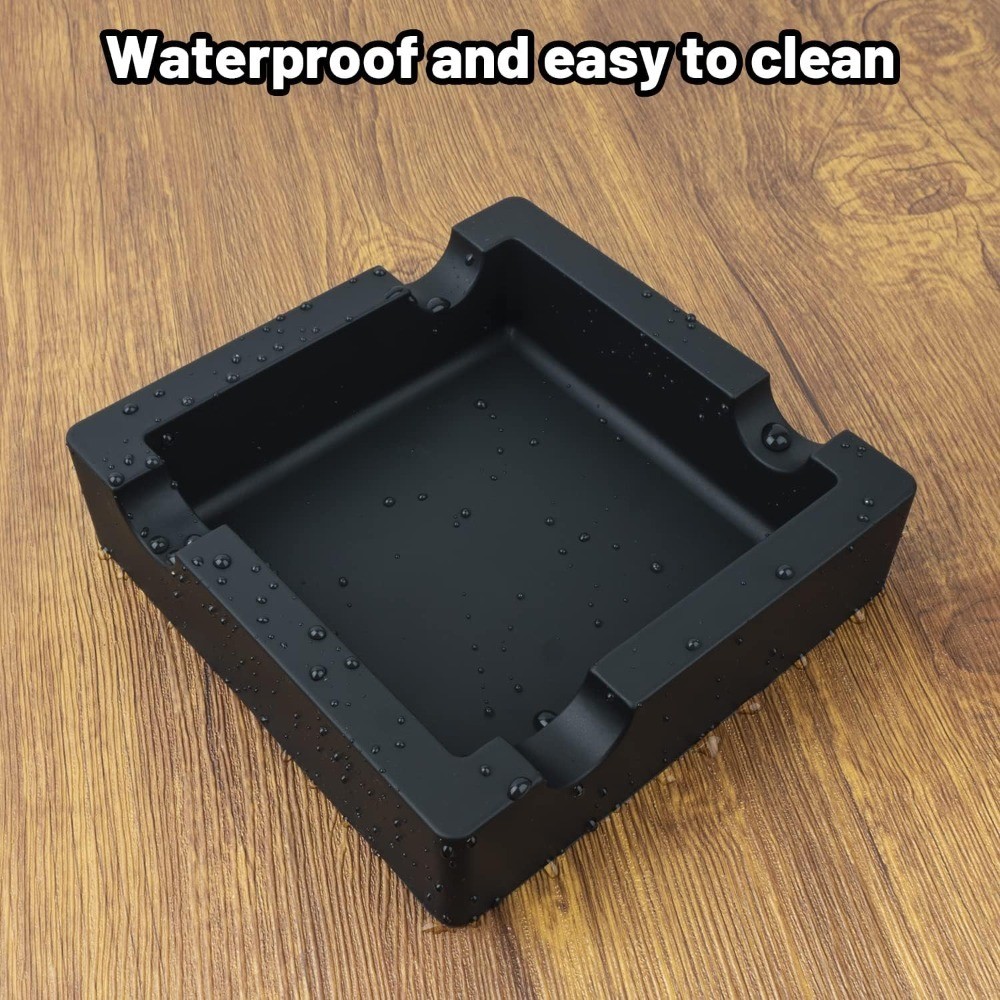 Large Outdoor Cigar Ashtray Unbreakable Silicone with 4 Cigar Holders for Patio
