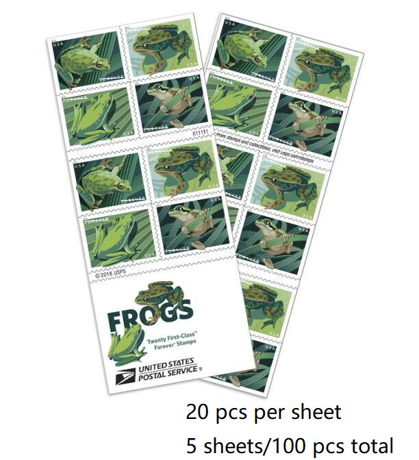 2019 USPS FIRST CLASS LETTER STAMPS FROGS 78¢ – 100 PCS IN TOTAL