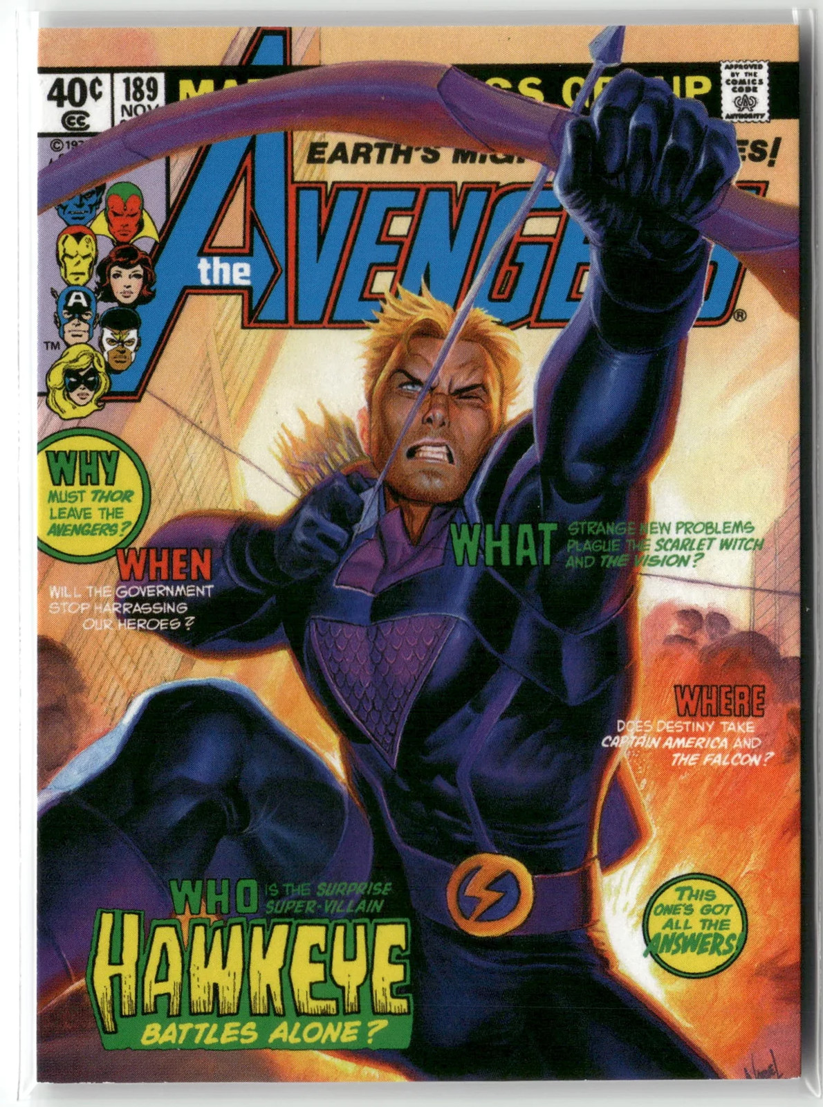 2024 Marvel Masterpieces Hawkeye #13 Variant Cover Serial Numbered