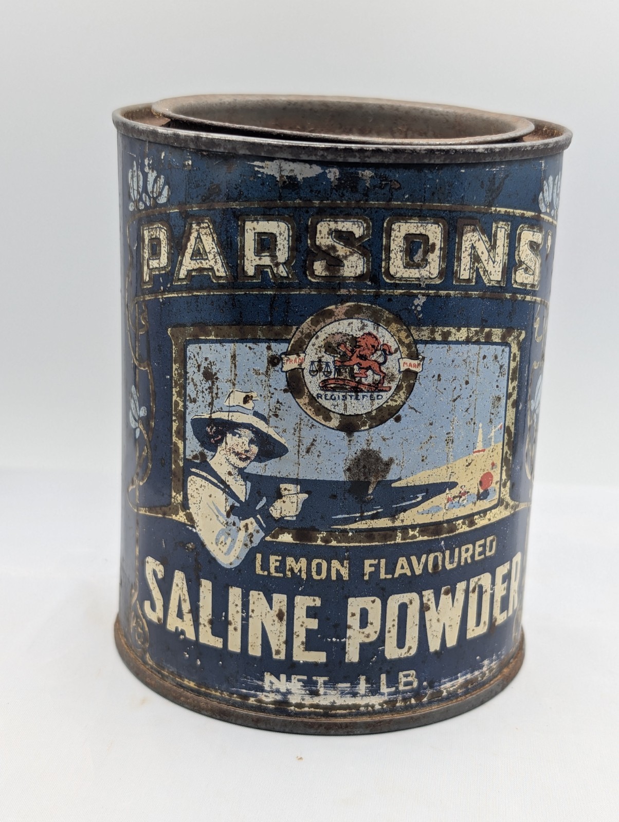 Antique PARSON’S SALINE POWDER FREMANTLE 1 Lb. tin