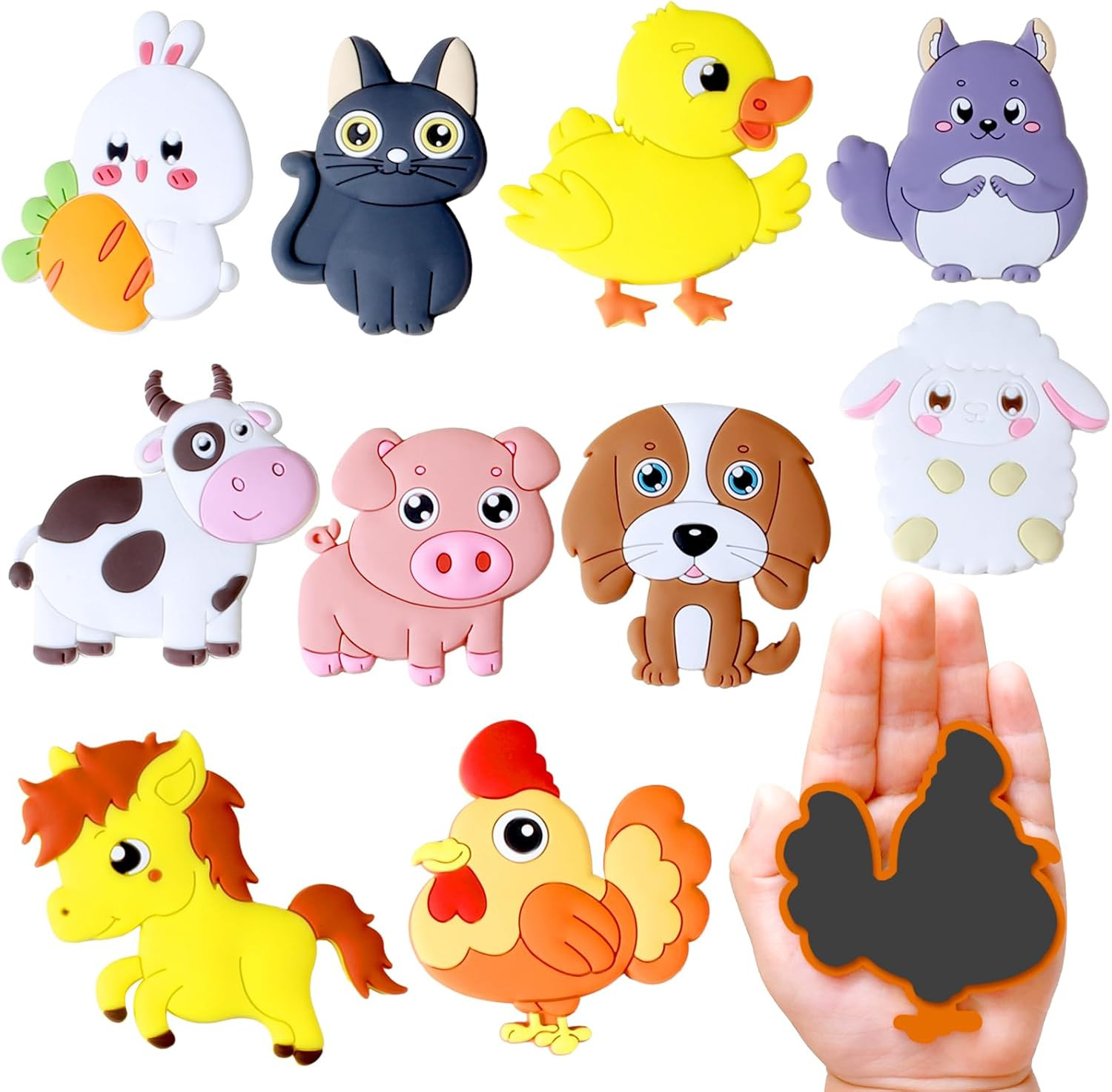 SUPINEEDO Refrigerator Magnets for Kids, Cute Farm Animals Fridge Magnet for Tod