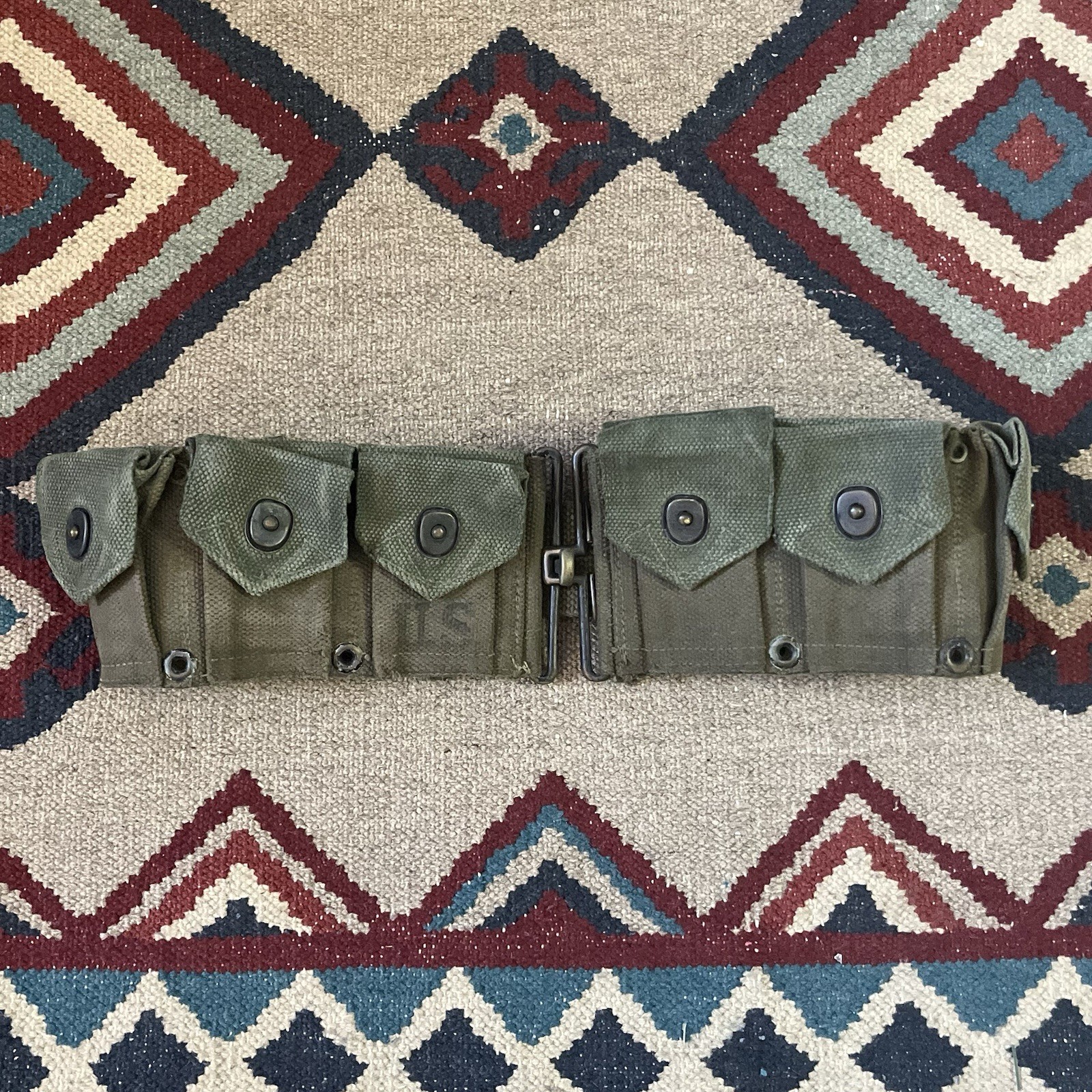 USMC Marines Korean War Era Canvas Utility Web Belt US Military