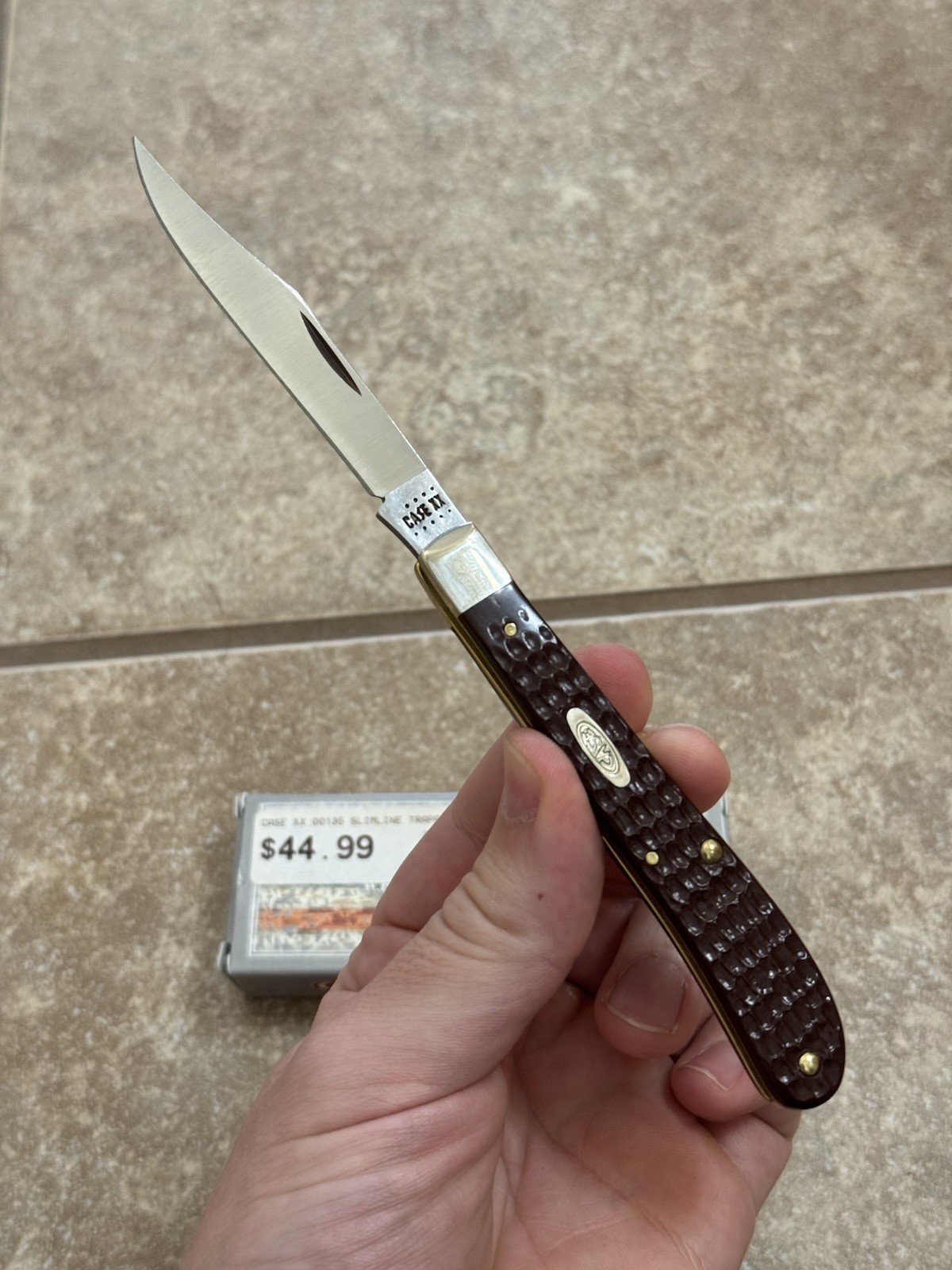 Case XX 00135 Slimline Trapper Brown Knife 61048 SS