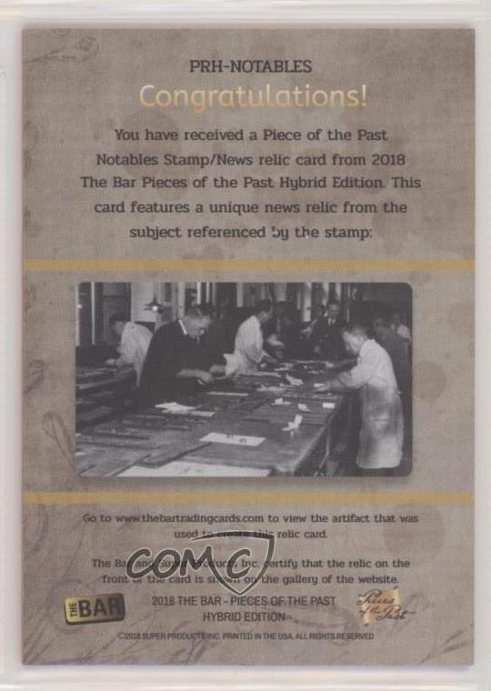 2018 The Bar Pieces of Past Hybrid Edition Notables Stamp/Relic 12/20 7ov