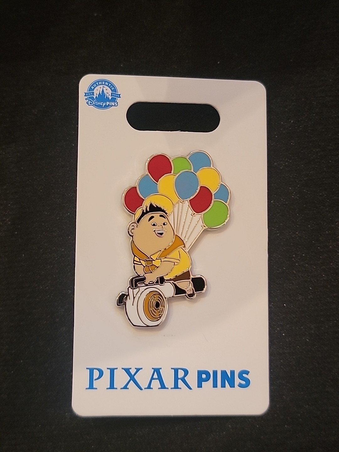 Disney Parks Pixar Up Movie Russell Balloons Leaf Blower Trading Pin – NEW