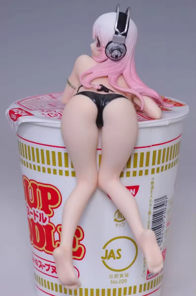 Super Sonico Anime Figure Cup Noodle Stopper Swimsuit PVC Figure Toy Bulk