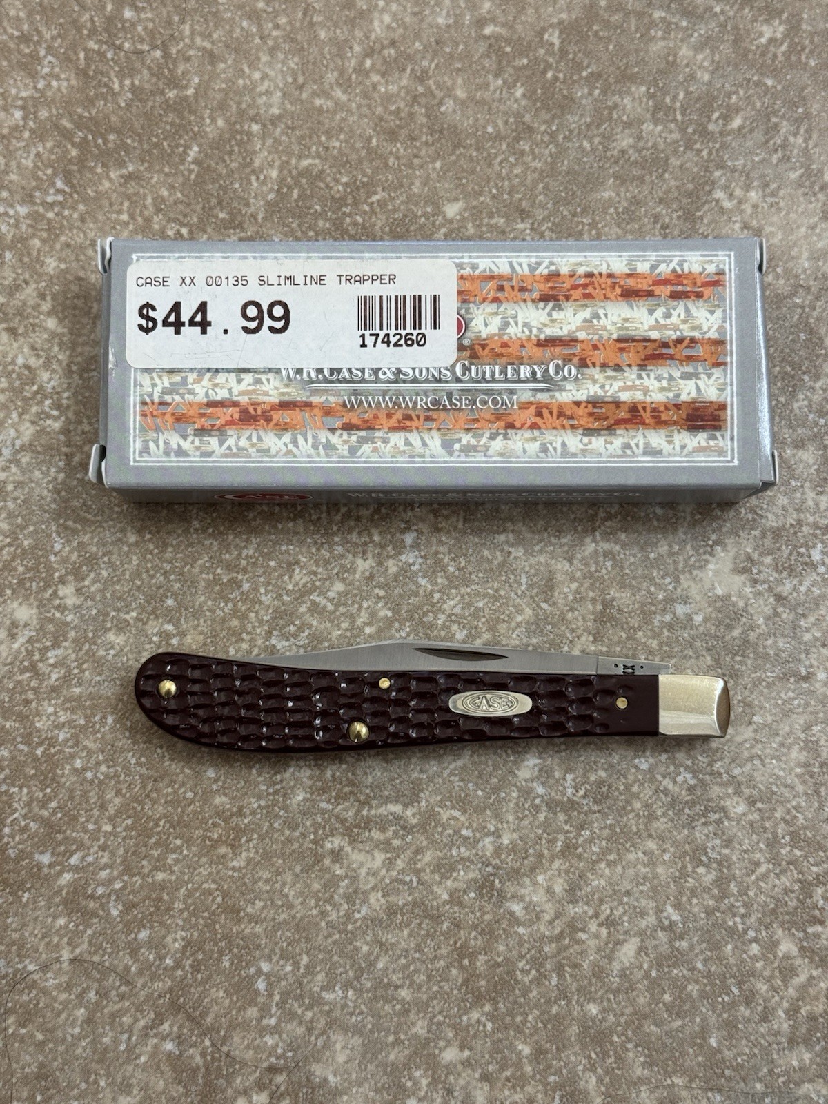 Case XX 00135 Slimline Trapper Brown Knife 61048 SS