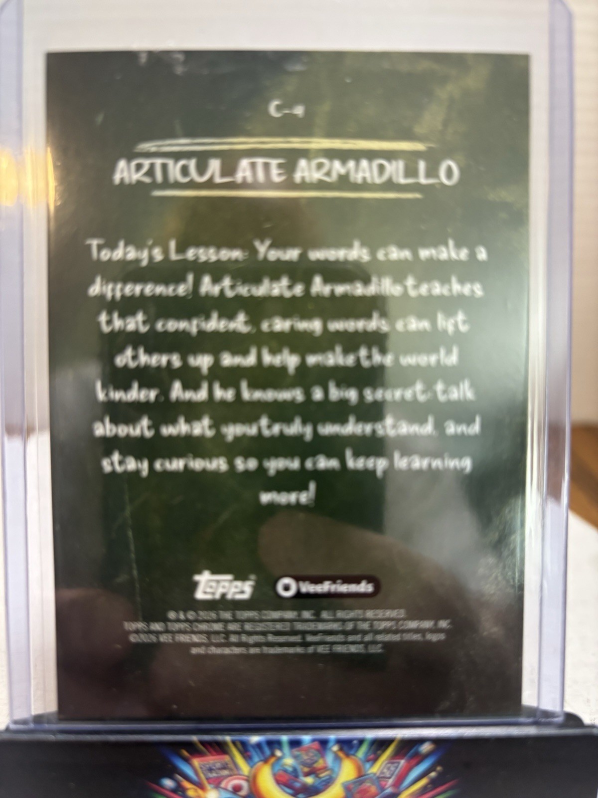 2026 Topps Chrome VeeFriends Articulate Armadillo Gold Refractor17/50 Chalkboard