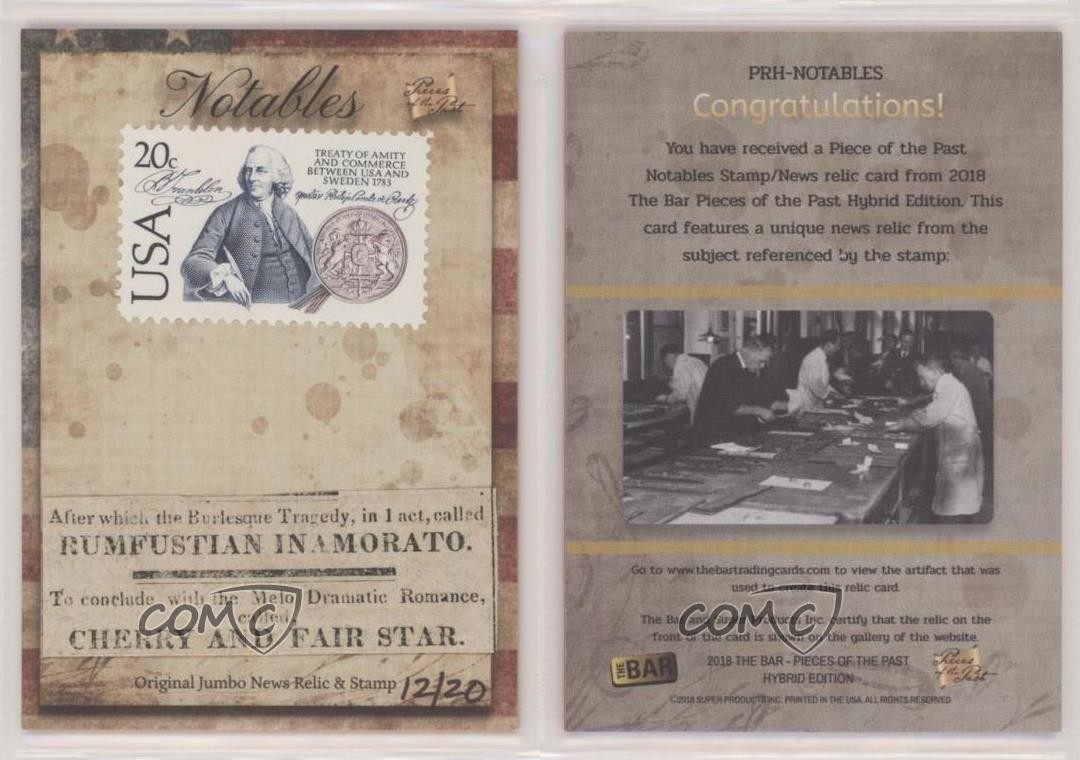 2018 The Bar Pieces of Past Hybrid Edition Notables Stamp/Relic 12/20 7ov