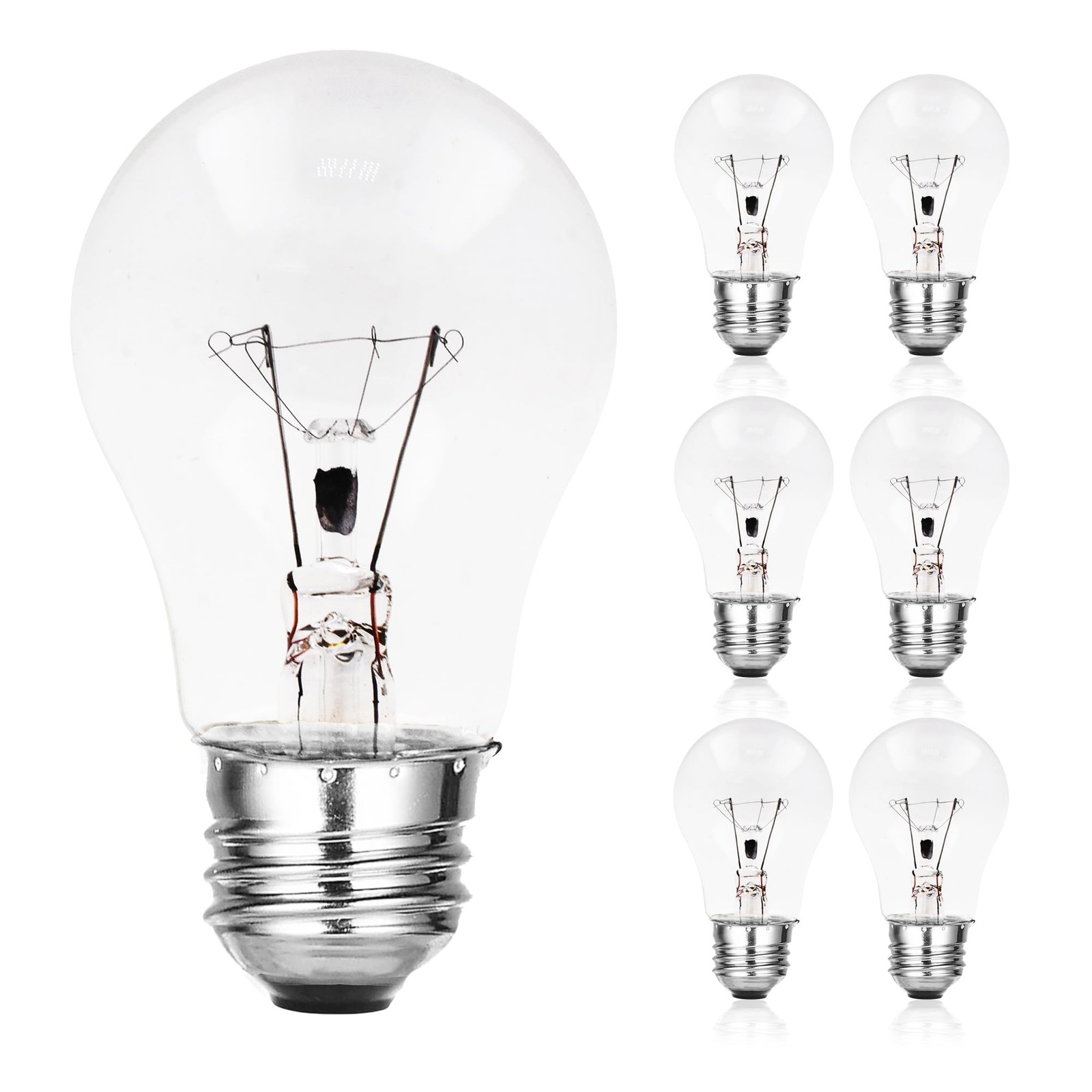 Clear E26 A15 Incandescent 40w – Pack Of 6 40-watt Refrigerator, Oven