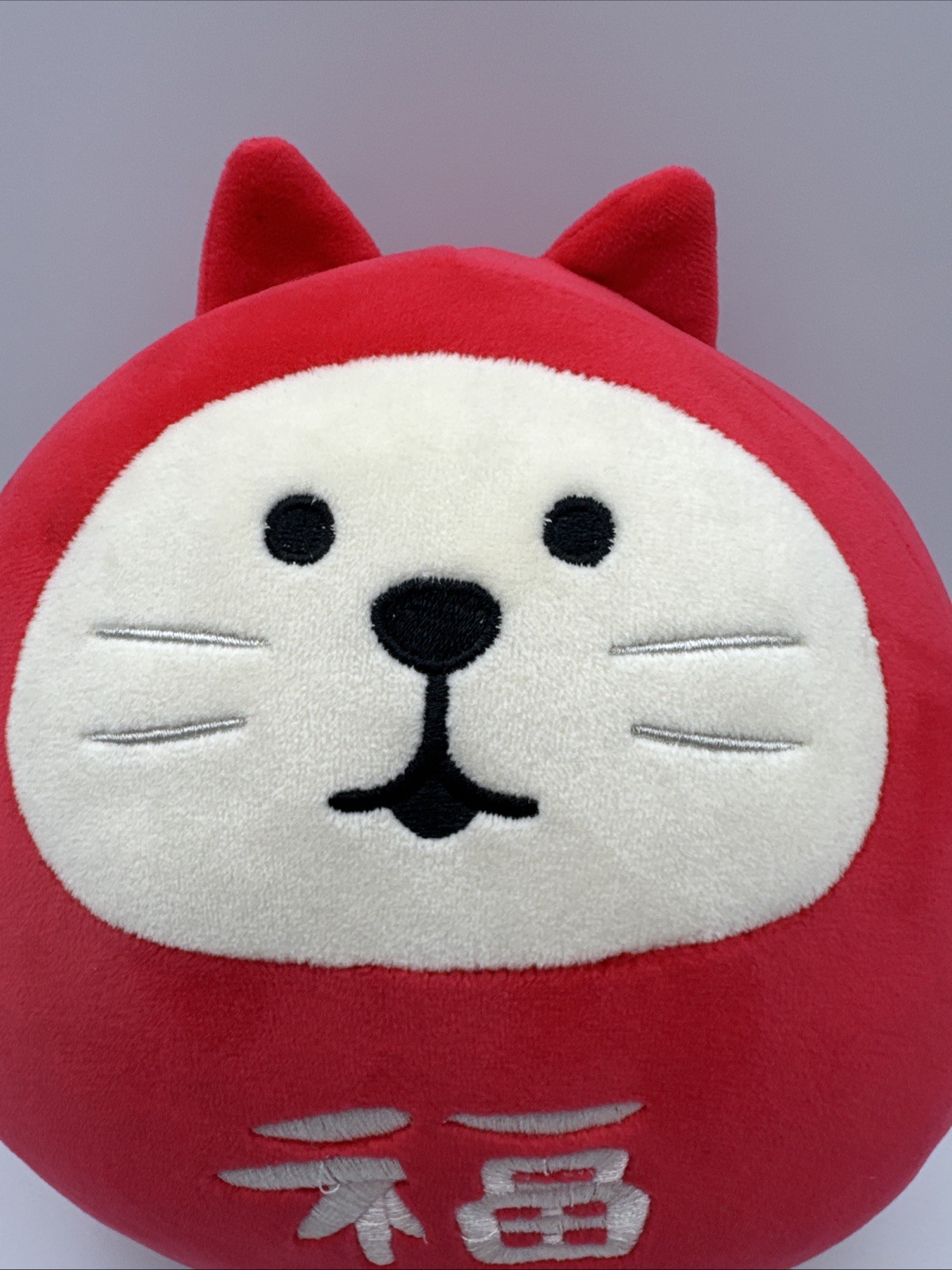 Decole Concombre Puffy Mascot – Lucky Cat Daruma Plush 9in tall