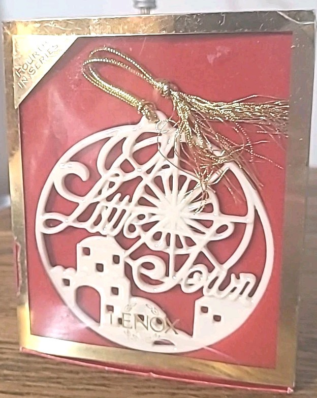 Lenox China O Little Town of Bethlehem Ornament In Box