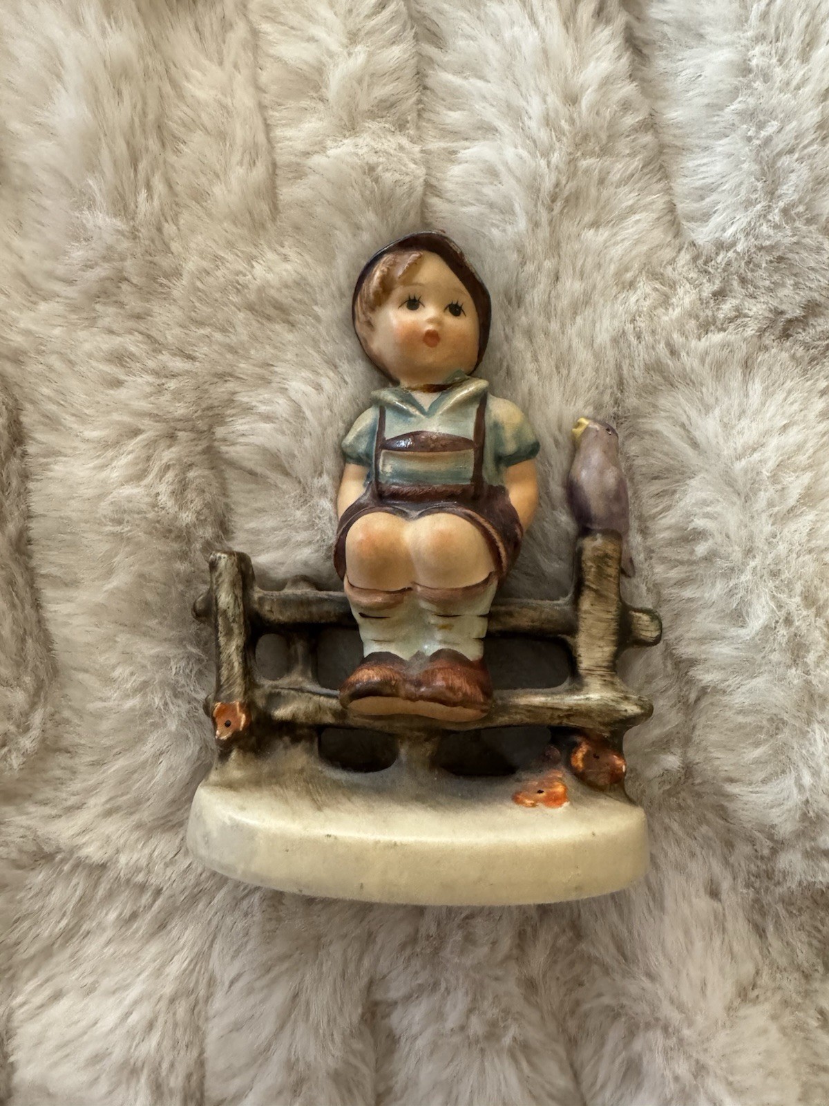 Goebel Hummel Wayside Harmony 111 3/0 Boy on Fence Bird Figurine TMK6 Germany