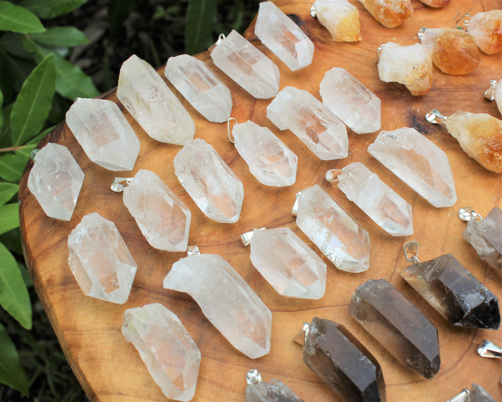 Crystal Point Pendant with Bail: Amethyst, Clear Quartz, Citrine or Smoky Quartz