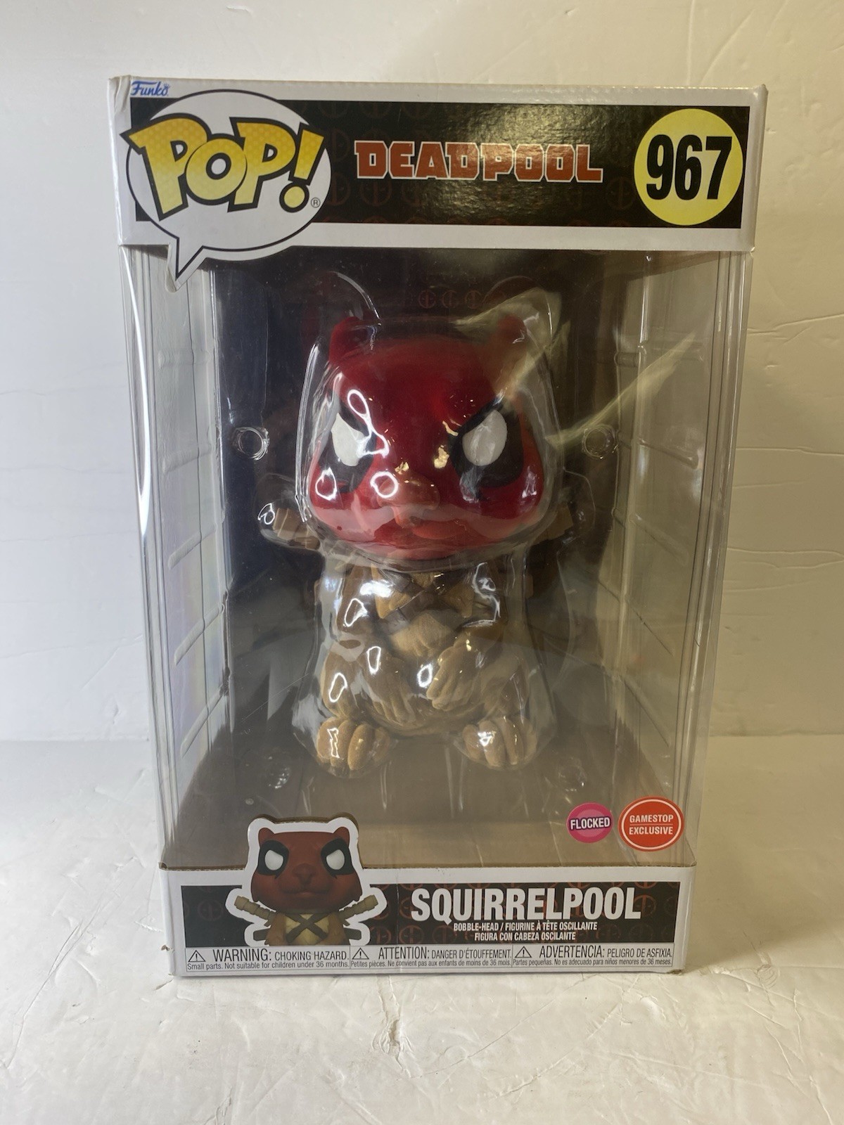 Funko Pop! Vinyl Jumbo 10 in: Marvel – SQUIRRELPOOL (Flocked) – GameStop ) #967
