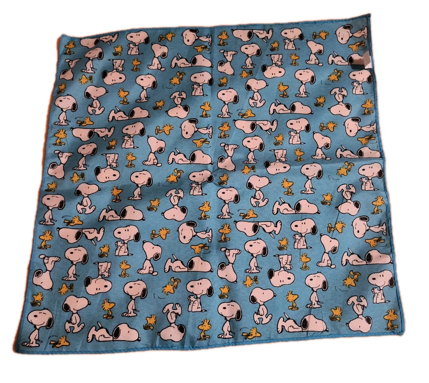Peanuts Snoopy & Woodstock Blue Large Bandana 20″ Polyester 100% New Free Ship!