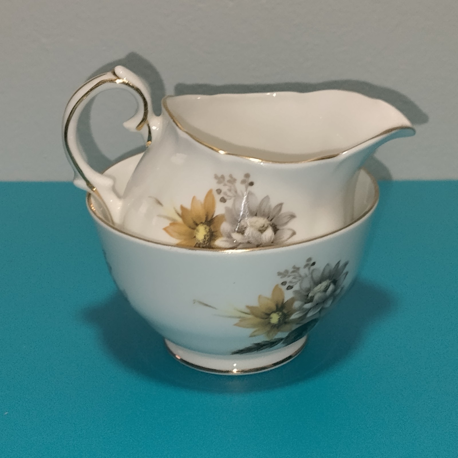 Duchess Bone China Creamer Open Sugar Bowl Set Wild Flowers 342 Pattern England