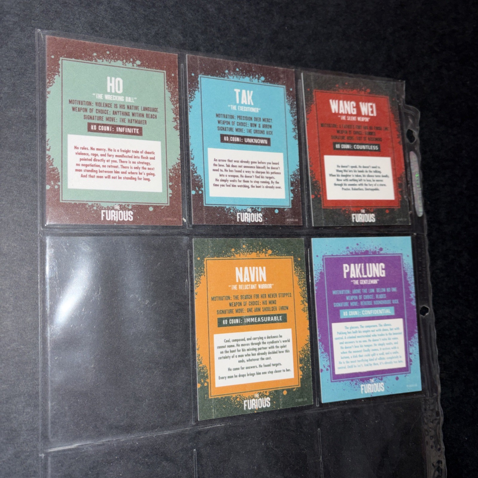 The FURIOUS 2026 Movie Limited Edition Promo Trading Cards Complete Set of 5