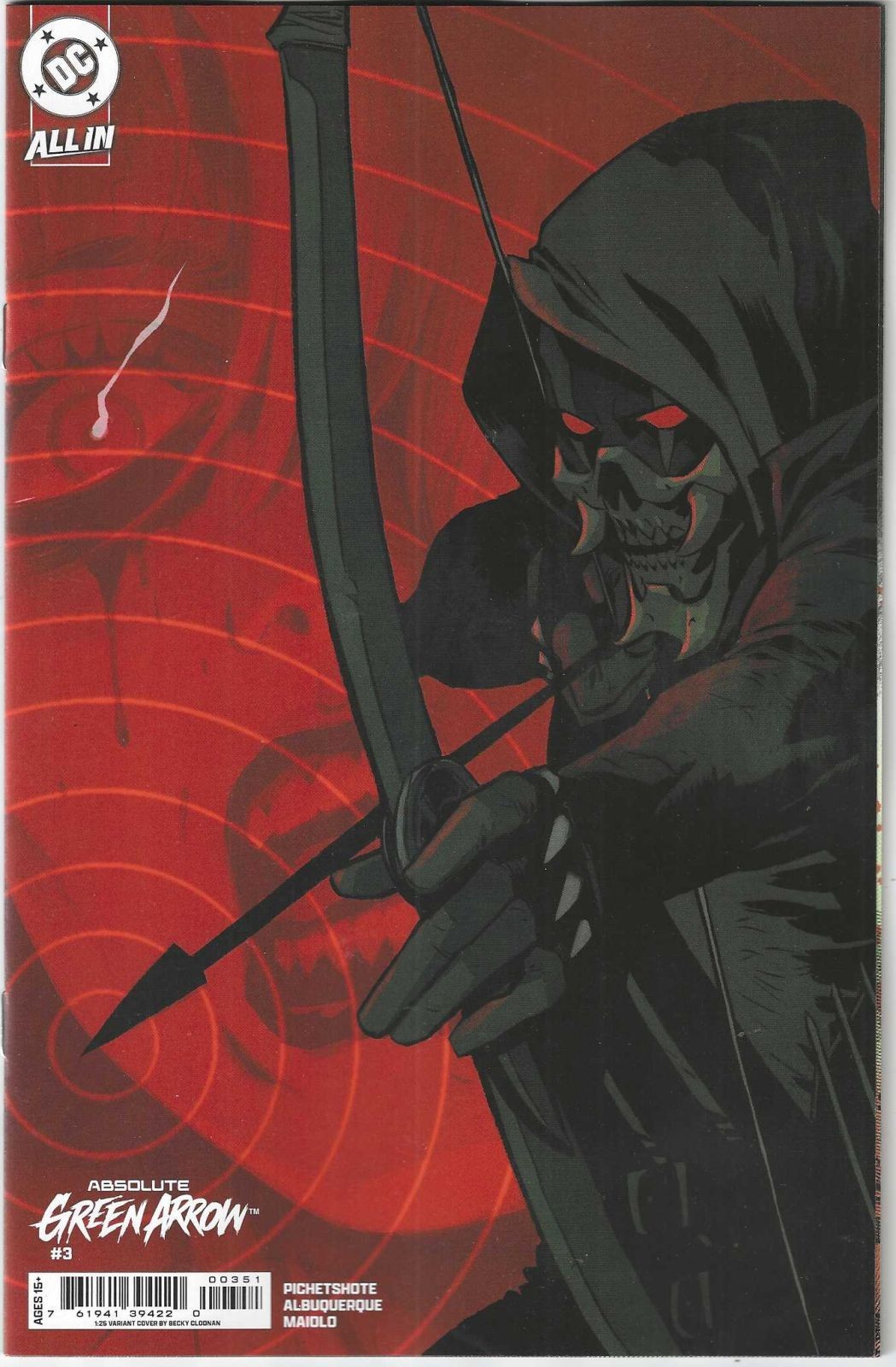 ABSOLUTE GREEN ARROW #3 1:25 CLOONAN VARIANT DC COMICS 2026