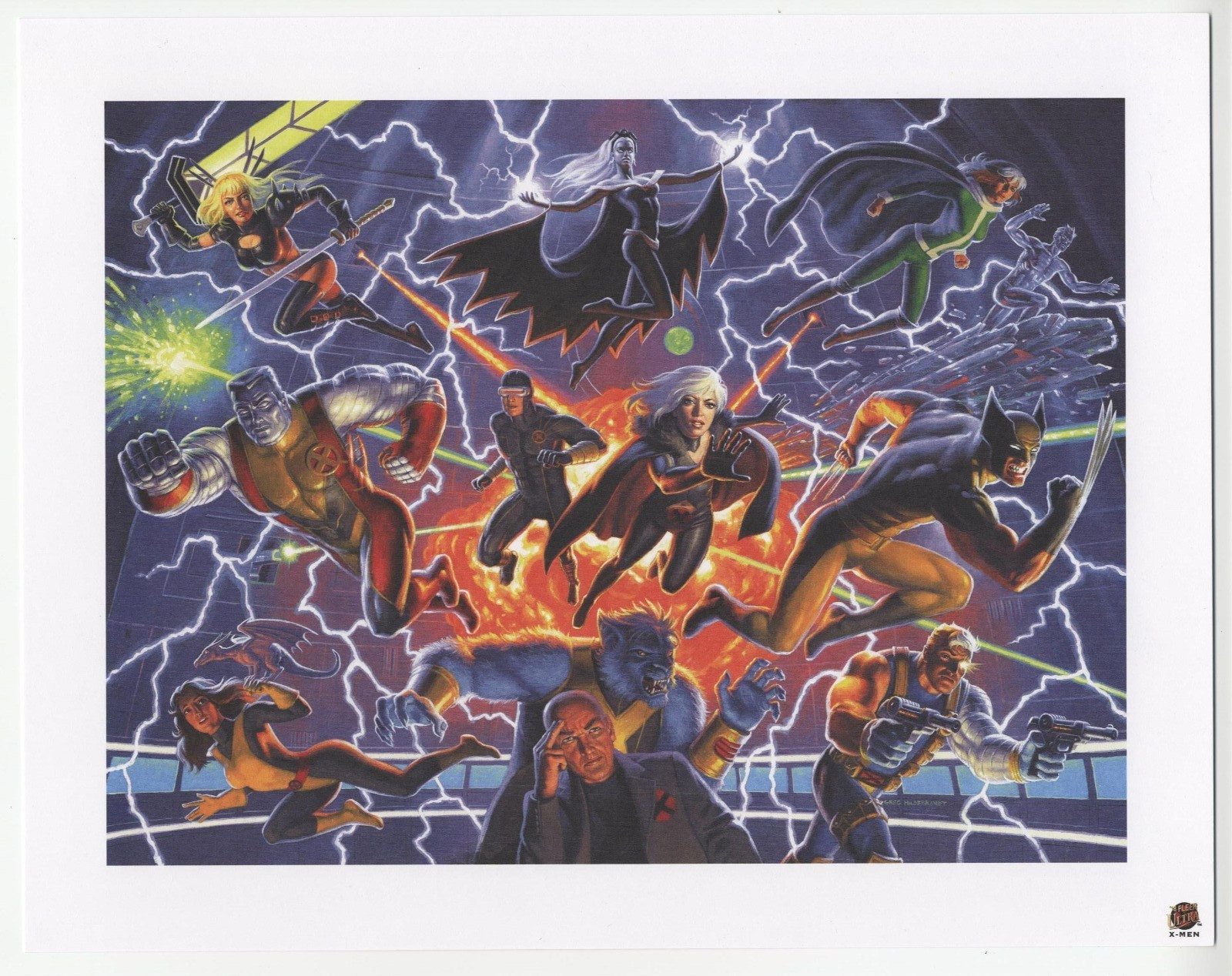 2018 Fleer Ultra X-Men Lithograph Achievement Greg Hildebrandt 11in x 14in litho