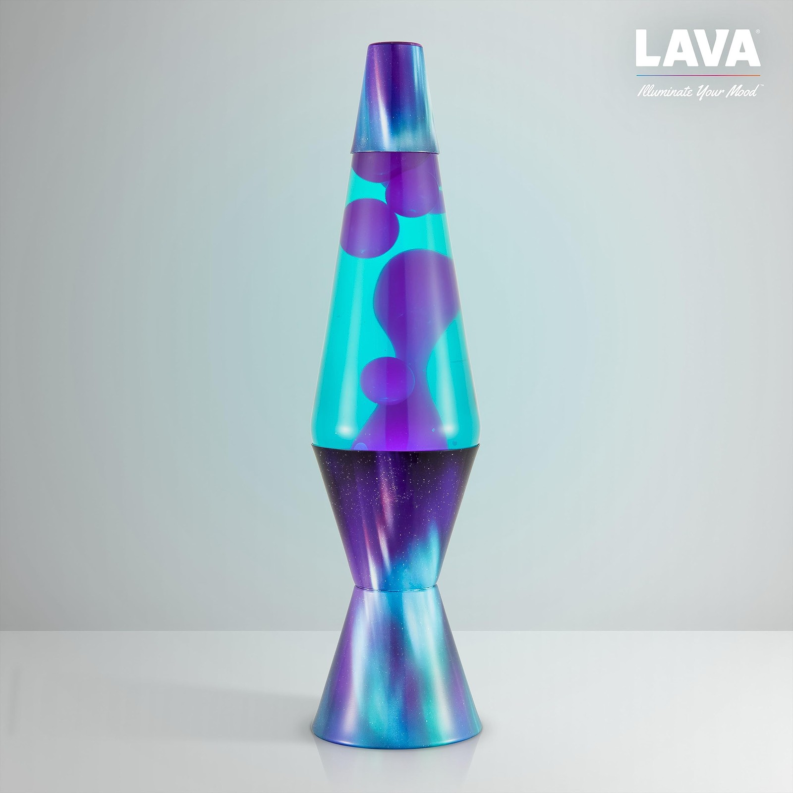 14.5″ Aurora Borealis Lava Lamp – Purple Wax, Blue Liquid, Classic Motion
