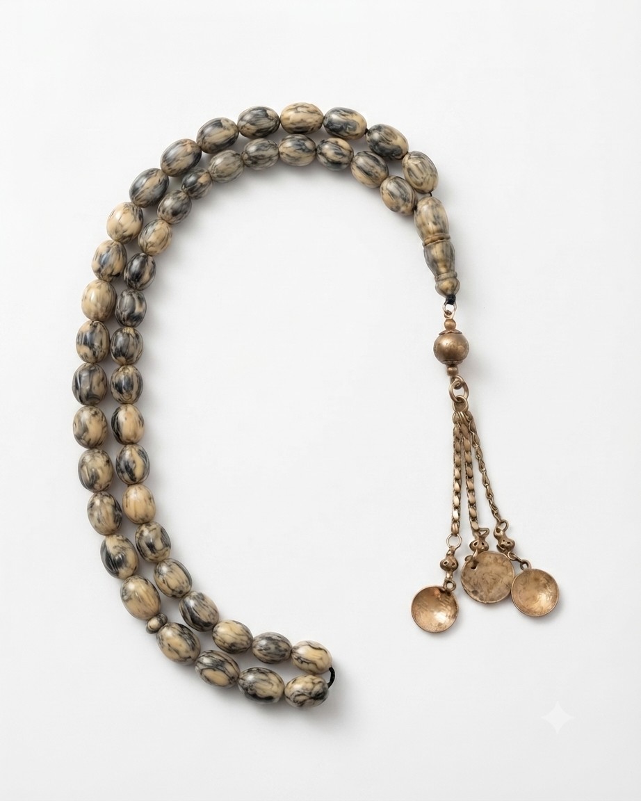 Handmade Faturan Misbaha Tasbih 33 Prayer Beads Silver Turkish مسبحة فاتوران 🥇