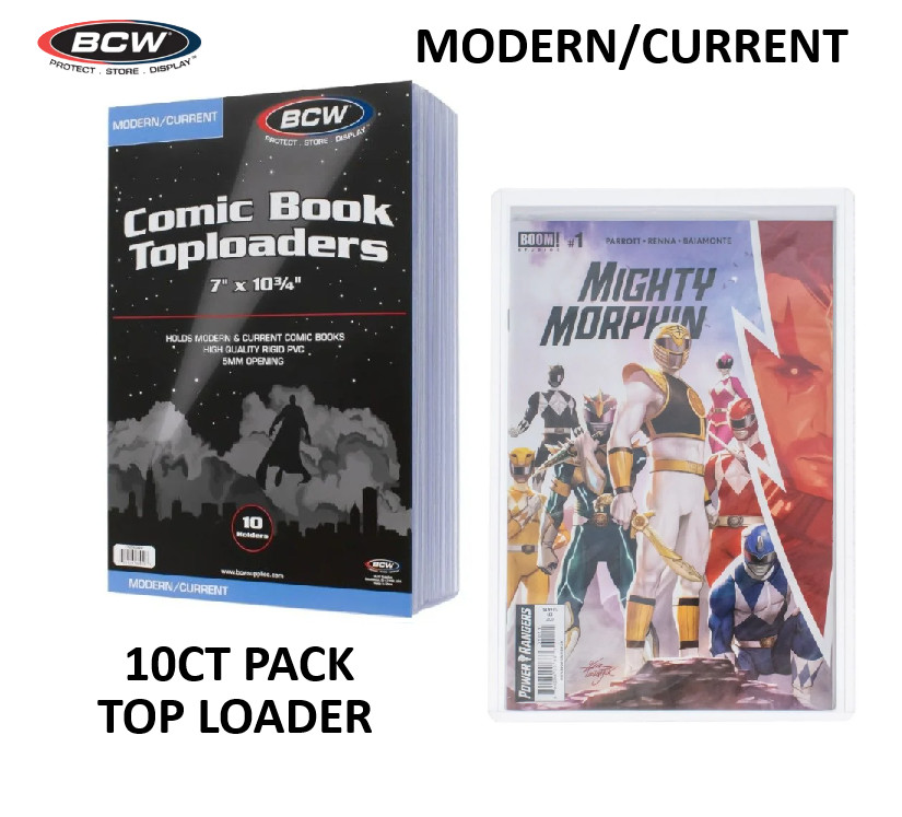 BCW (New) 10 Pack – Comic Book Top Loader – Current/Modern Rigid PVC Holder