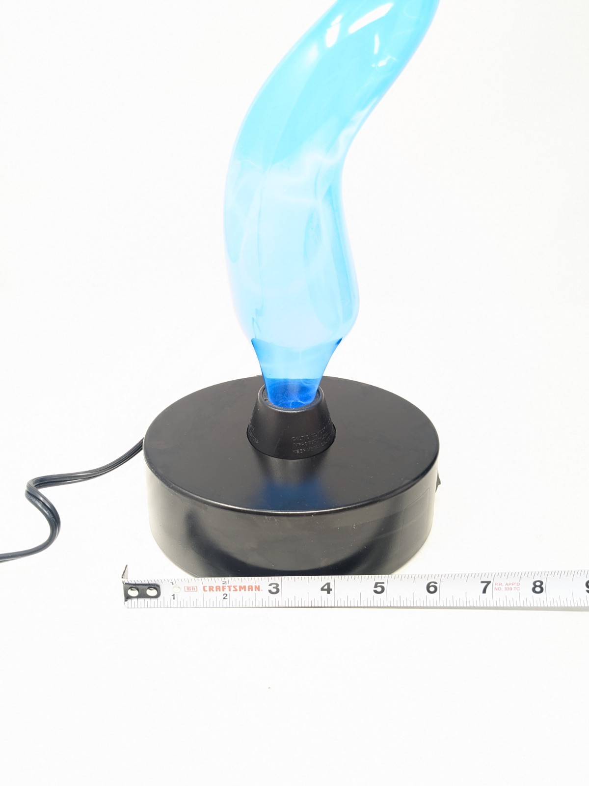 RARE LumiSource Sculptured Electra Mini Lamp Blue Glass Blue Phosphor Lightning