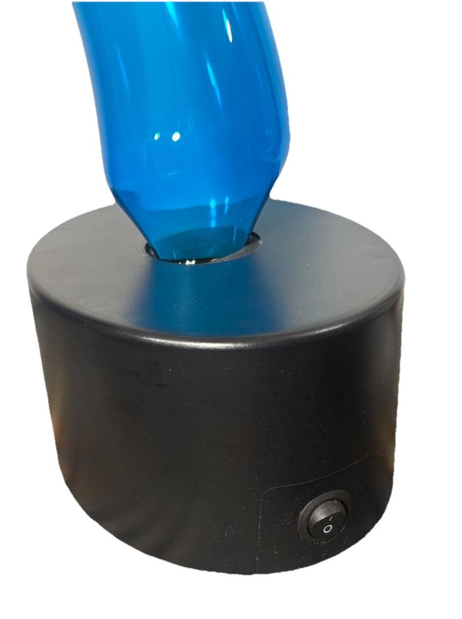 Lumisource Electra Sculptured Twisted Art Lamp Glass Plasma Light Blue *video*