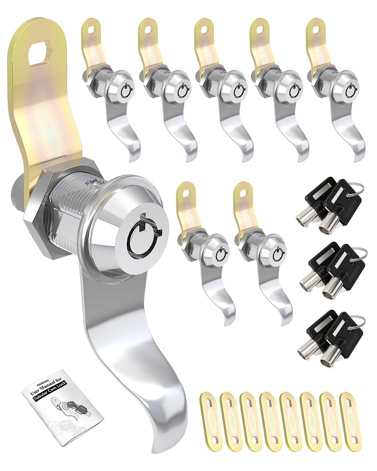 RV Locks 7/8 Inch Pack of 8 6 Keyed Alike for RV Compartment Camper Trailer