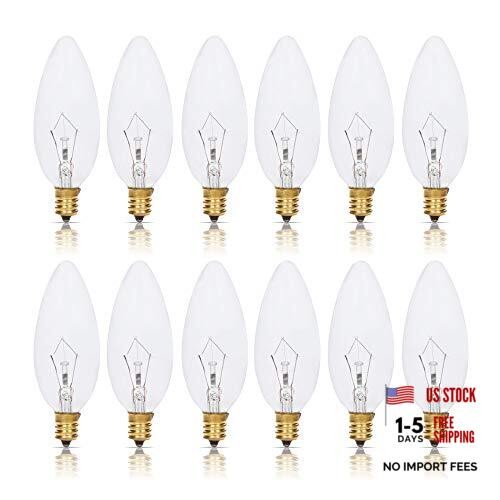 Candelabra Torpedo Clear B10 CTC 25W E12 Base (12 Pack) Decorative 25.0 Watts