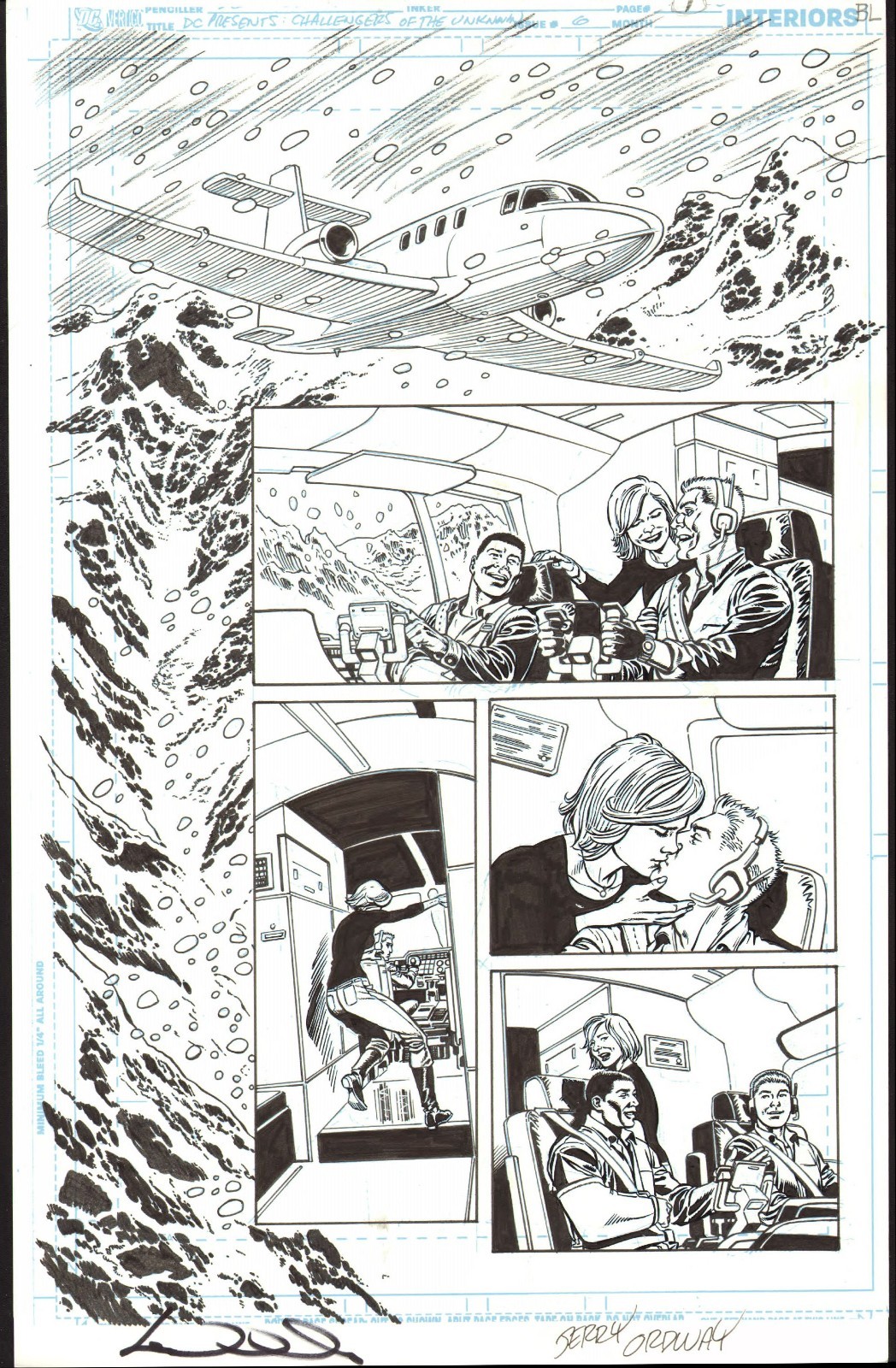 JERRY ORDWAY/ DAN DIDIO SIGNED CHALLENGERS, PG. 1 ORIG. INK ART! FREE SHIPPING!