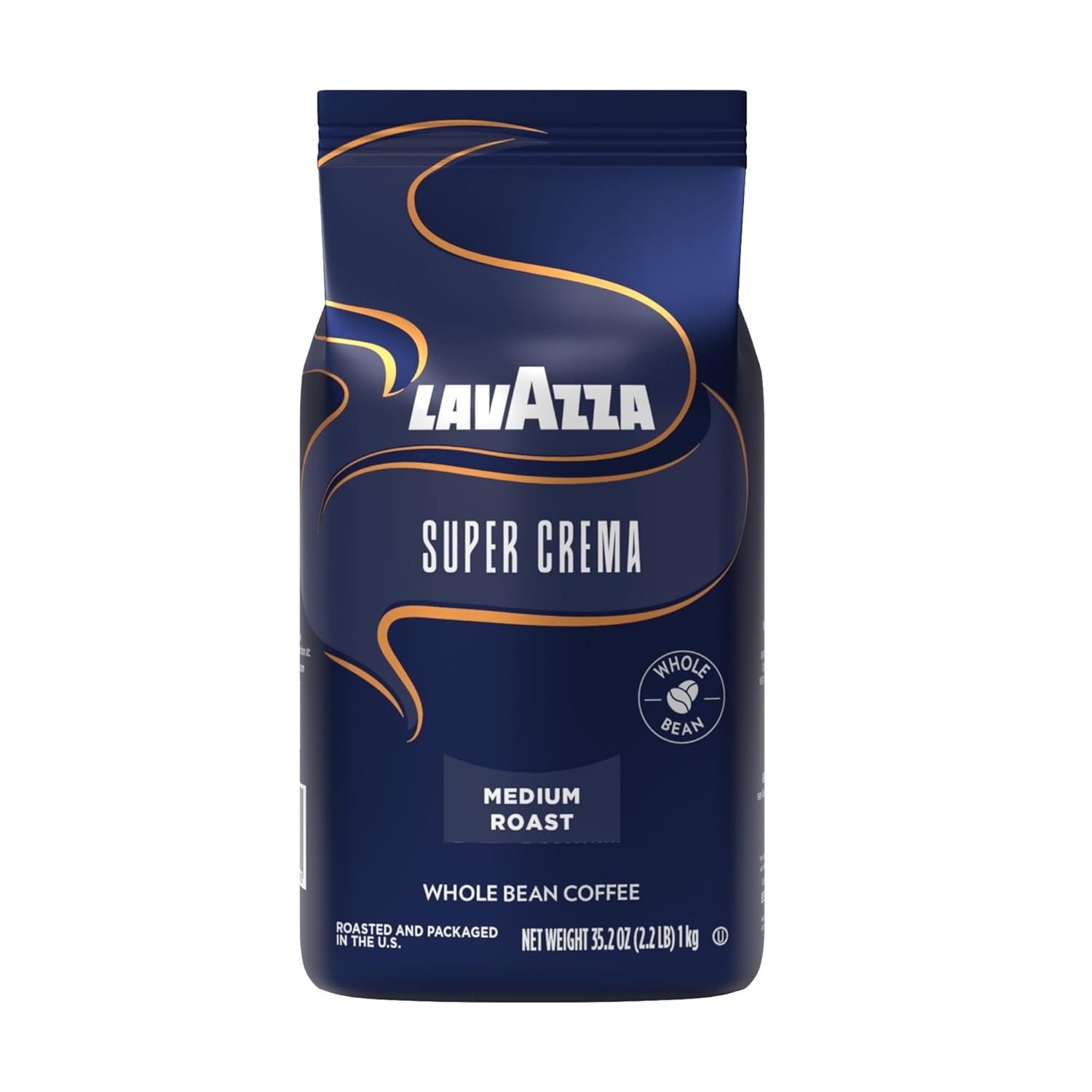 Lavazza Super Crema Whole Bean Coffee, Medium Roast, 2.2 Lb Bag( PK of 1)