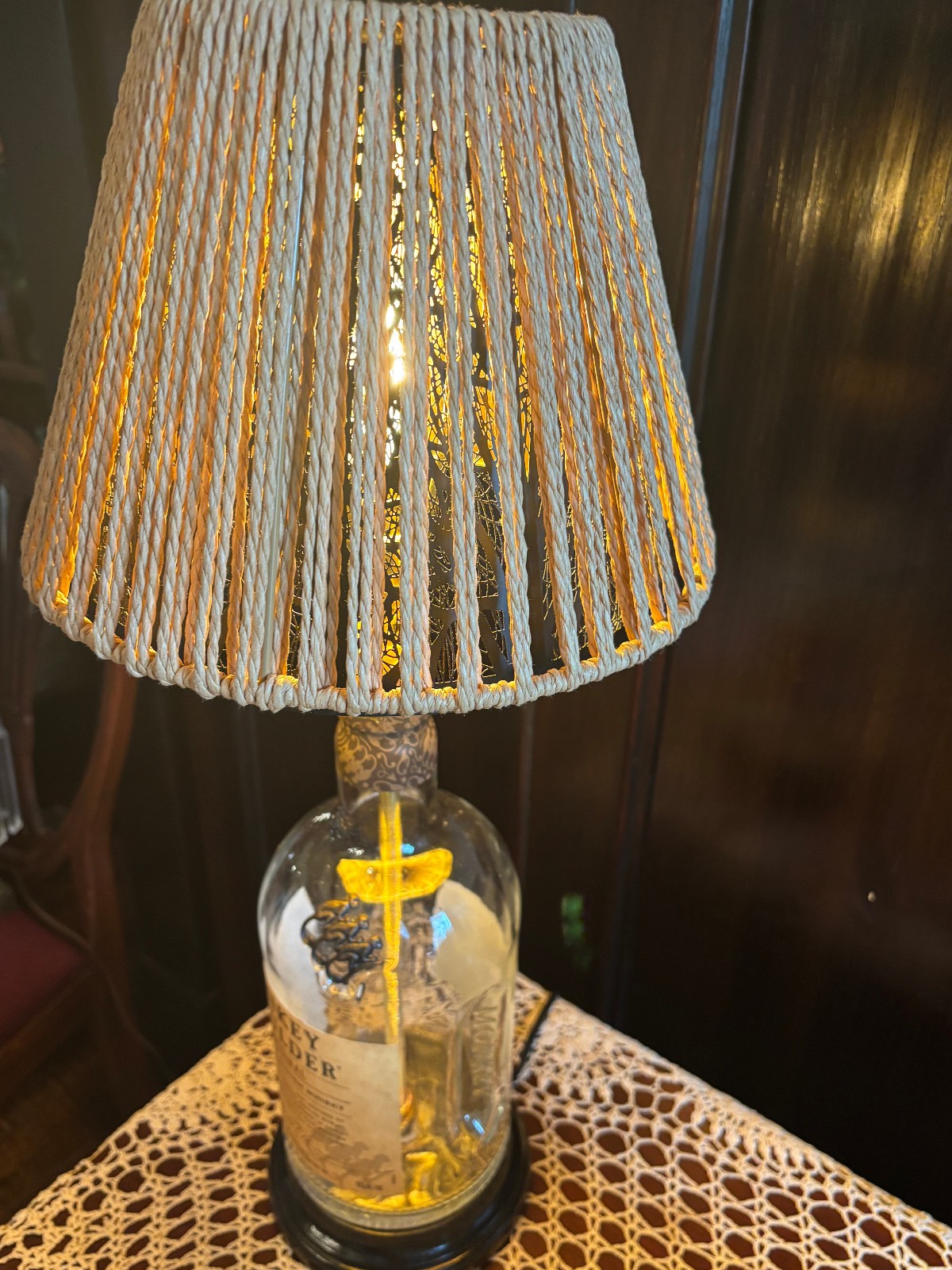 Monkey Shoulder LAMP by MW Designs – double shade and amber tube bulb included.