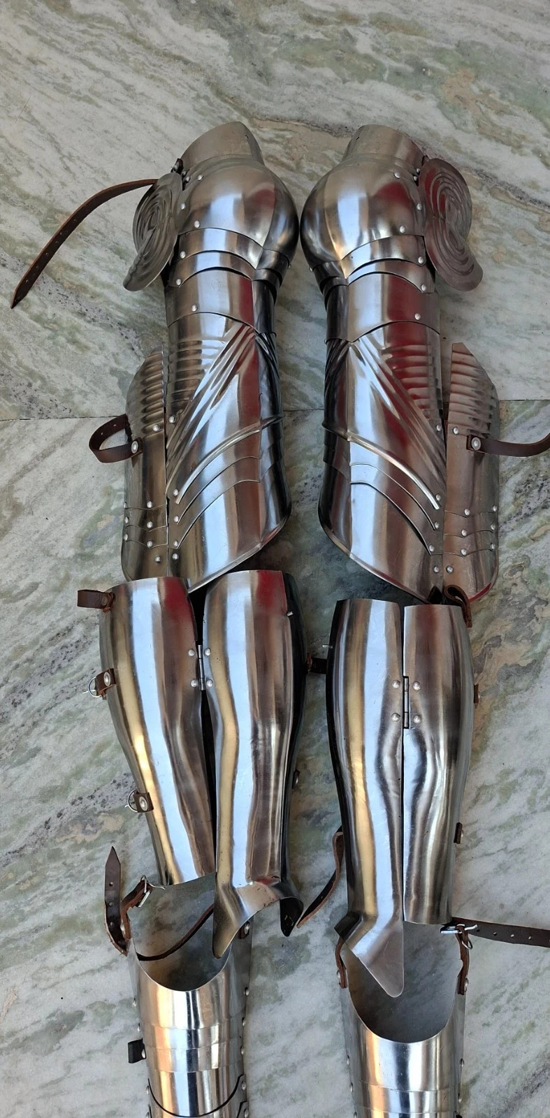 German Gothic Knight Leg Armor Full Steel Gothic Guards Handmade Medieval
