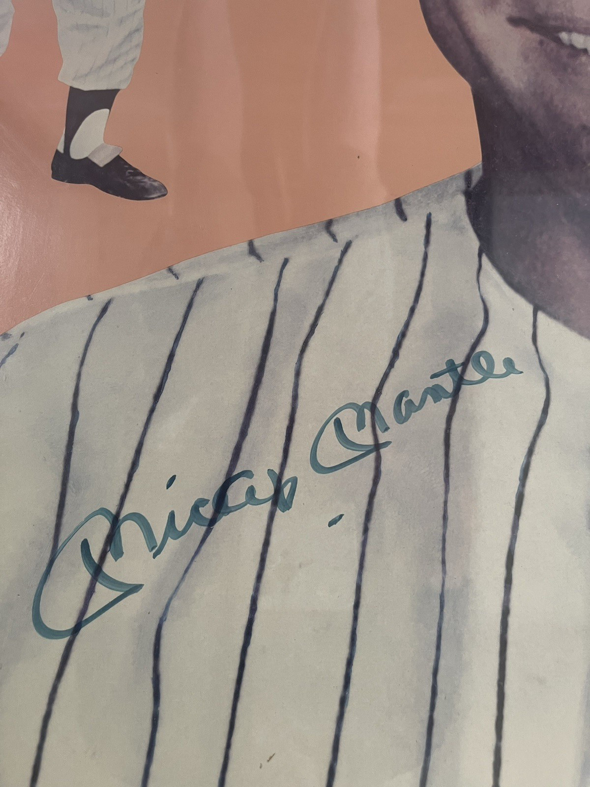 MICKEY MANTLE 1991 HAND SIGNED OVERSIZED 24×36 BASEBALL CARD With COA