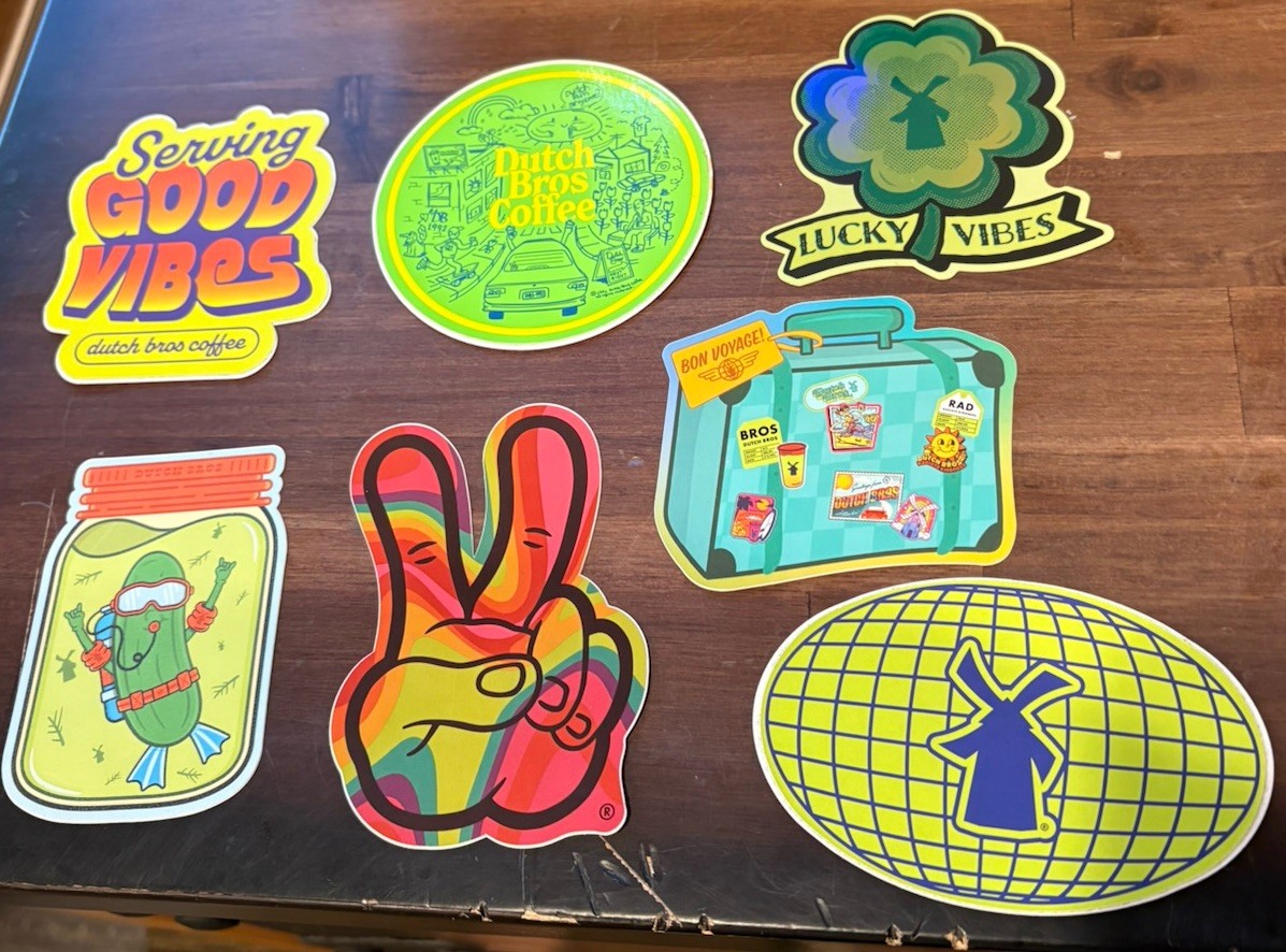 Dutch Bros Green Sticker Bundle with Scented Pickle Sticker lot of 7