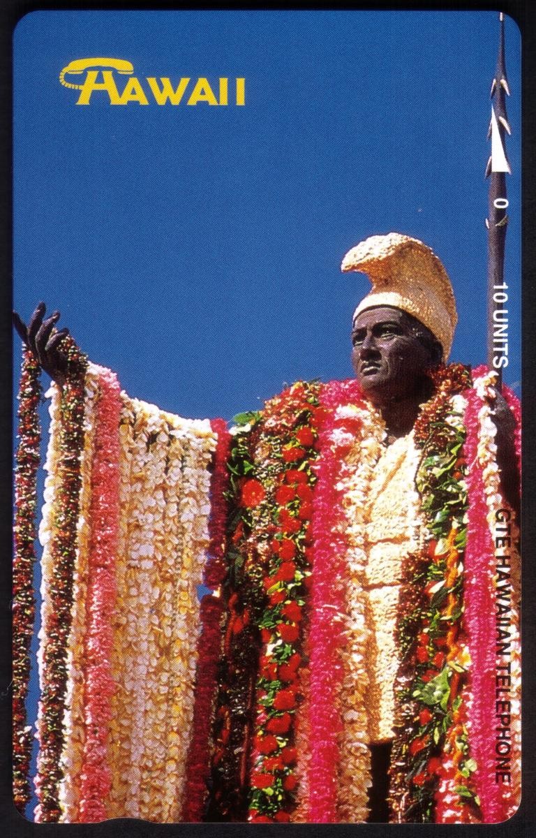 10u King Kamehameha Statue (No ‘Aloha Week’) ‘Telephone’ Bronze Back Phone Card
