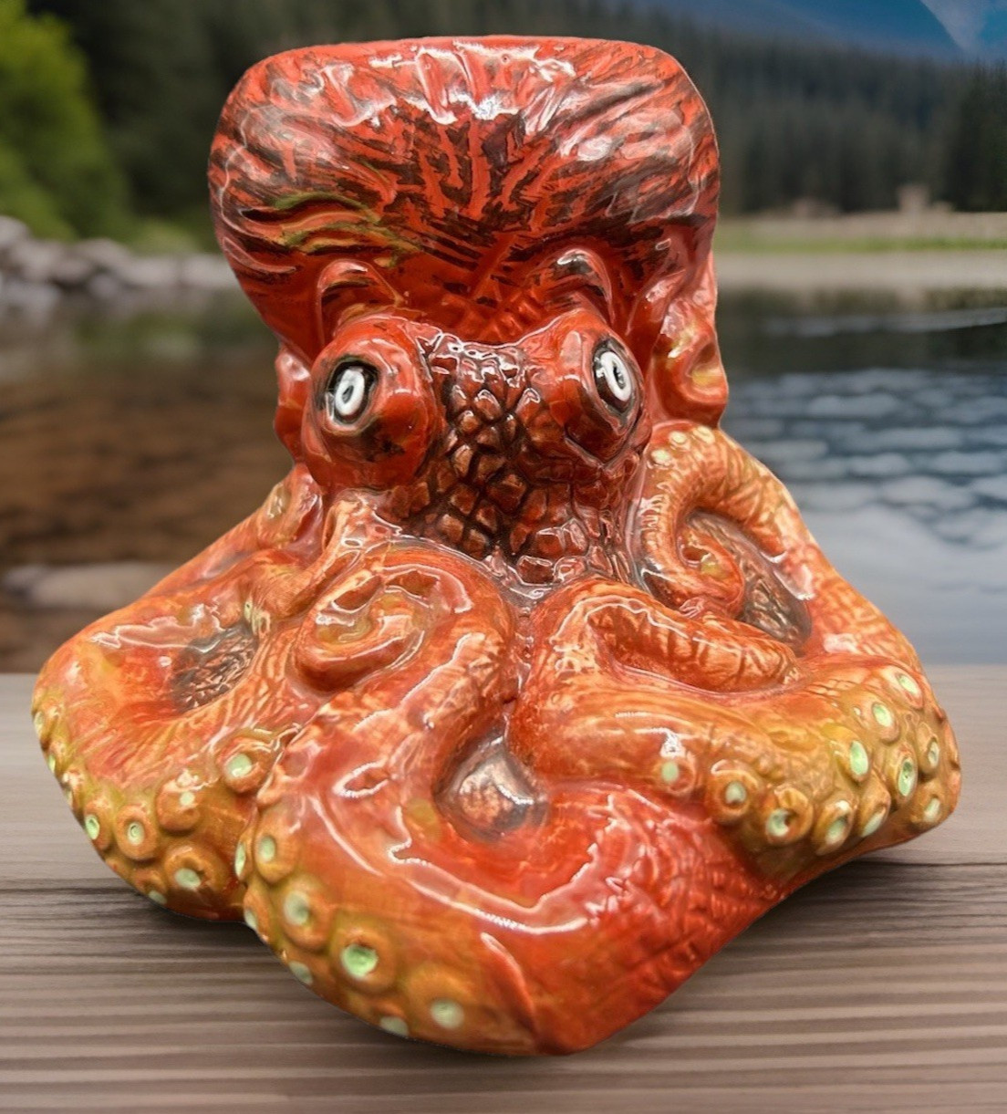 Large 3D Giant Octopus w/ Tentacles Porcelain Mug / Sculpture Ripley’s Aquarium