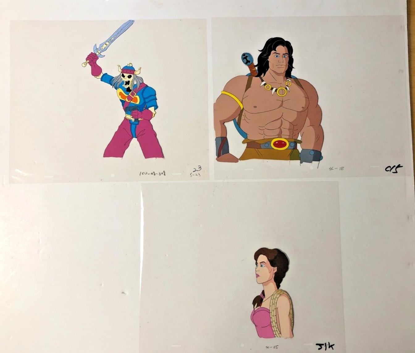 1990s Art Set – CONAN the Adventurer Animation Cel Lot – Skulkur, Jezmine