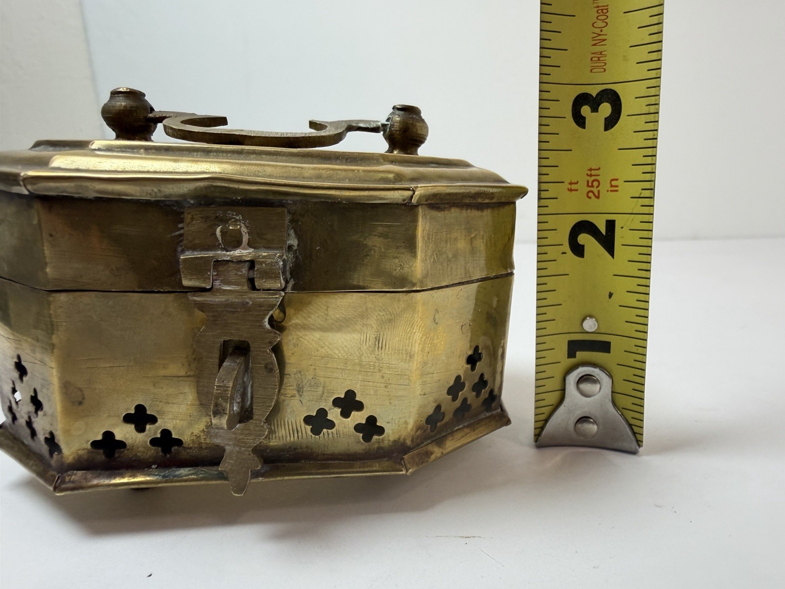 Brass Cricket Box Small Footed Latch Closure Trinket India