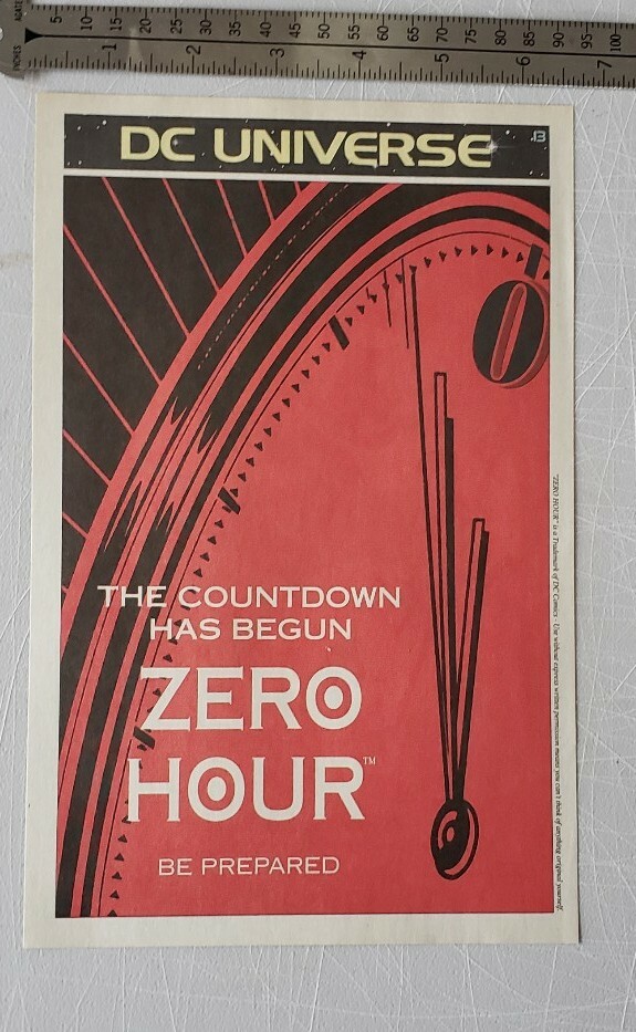 DC Universe Zero Hour comic RARE Print Advertisement