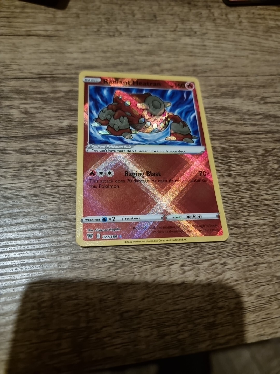 Pokemon Radiant Heatran 027/189 Astral Radiance Radiant Holo Rare
