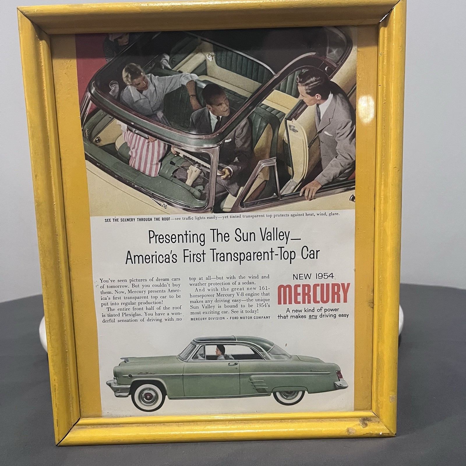 Vtg Ad Mercury Sun Valley America Transparent Top Automobile Full Page Print